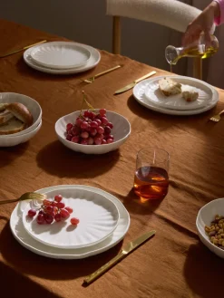 Vajillas Completas|Menaje De Mesa>Westwing Collection Vajilla de porcelana con relieves Sali, 4 comensales (12 pzas.) Blanco