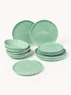 Online Vajilla de porcelana con relieves Sali, 4 comensales (12 pzas.) Vajillas Completas|Menaje De Mesa