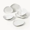 Vajilla de porcelana de forma orgánica Joana, 4 comensales (12 pzas.) Vajillas Completas|Menaje De Mesa