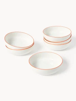 Vajillas Completas|Menaje De Mesa></noscript>Westwing Collection Vajilla de porcelana Facile, 6 comensales (18 pzas.) Blanco Off White con borde naranja
