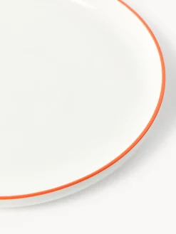 Vajillas Completas|Menaje De Mesa></noscript>Westwing Collection Vajilla de porcelana Facile, 6 comensales (18 pzas.) Blanco Off White con borde naranja