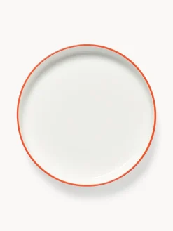 Vajillas Completas|Menaje De Mesa></noscript>Westwing Collection Vajilla de porcelana Facile, 6 comensales (18 pzas.) Blanco Off White con borde naranja