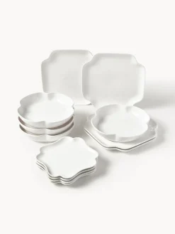 Hot Vajilla de porcelana Nera, 4 comensales (12 pzas.) Vajillas Completas|Menaje De Mesa