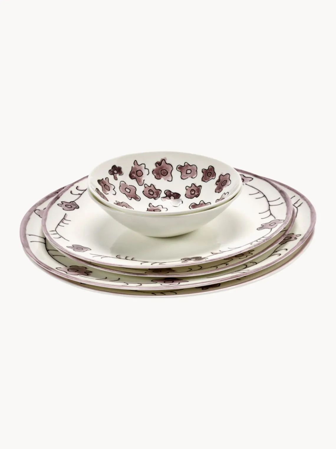 New Vajilla Midnight Flowers, 2 comensales (6 pzas.) Vajillas Completas|Menaje De Mesa