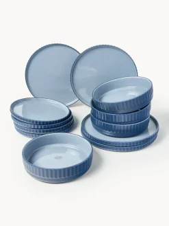 Vajillas Completas|Menaje De Mesa>Westwing Collection Vajilla Napari, 4 comensales, 12 pzas. Azul, azul claro