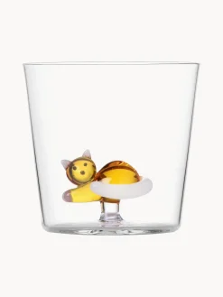 Vasos|Vajillas Completas>ICHENDORF Vaso artesanal Tabby Cat Transparente, blanco, naranja