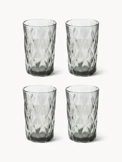 Copas De Cóctel|Vajillas Completas>Westwing Collection Vasos altos con relieves Colorado, 4 uds. Gris