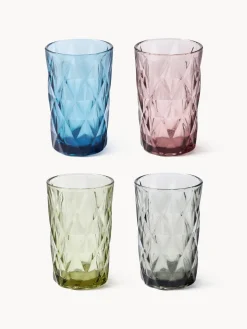 Copas De Cóctel|Vajillas Completas>Westwing Collection Vasos altos con relieves Colorado, 4 uds. Azul, malva, gris, verde