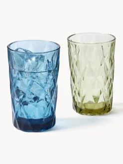 Copas De Cóctel|Vajillas Completas></noscript>Westwing Collection Vasos altos con relieves Colorado, 4 uds. Azul, malva, gris, verde
