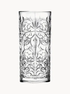 Copas De Cóctel|Vajillas Completas></noscript>RCR Vasos altos de cristal con relive Bichiera, 4 uds.