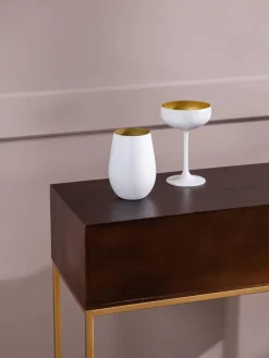 Copas De Cóctel|Vajillas Completas>Stölzle Lausitz Vasos altos de cristal Elements, 6 uds. Blanco, dorado