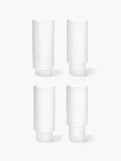 Clearance Vasos altos soplados con relieve Ripple, 4 uds. Copas De Cóctel|Vajillas Completas