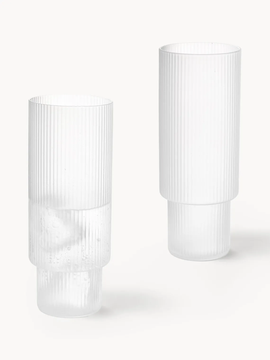 Clearance Vasos altos soplados con relieve Ripple, 4 uds. Copas De Cóctel|Vajillas Completas