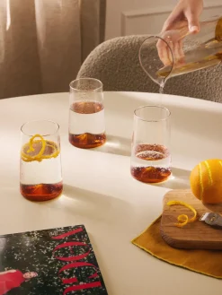 Copas De Cóctel|Vajillas Completas>Westwing Collection Vasos altos soplados Hadley, 4 uds. Transparente, naranja