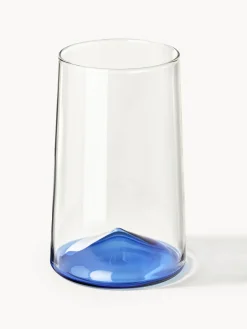 Copas De Cóctel|Vajillas Completas>Westwing Collection Vasos altos soplados Hadley, 4 uds. Transparente, azul