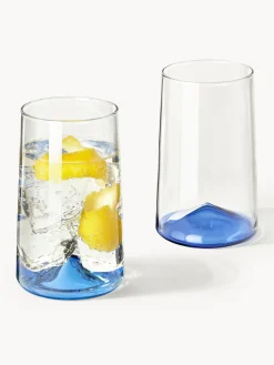 Copas De Cóctel|Vajillas Completas></noscript>Westwing Collection Vasos altos soplados Hadley, 4 uds. Transparente, azul