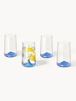Copas De Cóctel|Vajillas Completas></noscript>Westwing Collection Vasos altos soplados Hadley, 4 uds. Transparente, azul