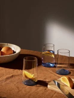 Copas De Cóctel|Vajillas Completas></noscript>Westwing Collection Vasos altos soplados Hadley, 4 uds. Transparente, azul