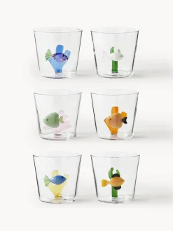 Hot Vasos de agua artesanales Marine Garden, 6 uds. Vasos|Vajillas Completas