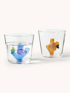 Hot Vasos de agua artesanales Marine Garden, 6 uds. Vasos|Vajillas Completas