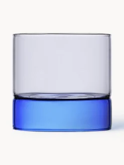 Vasos|Vajillas Completas>ICHENDORF Vasos de agua artesanales Bamboo Groove, 2 uds. Azul, gris, transparente