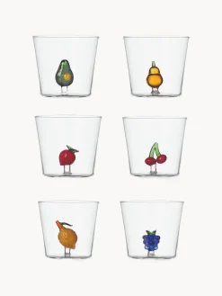 Vasos|Vajillas Completas>ICHENDORF Vasos de agua artesanales Fruits & Flowers, 6 uds. Figuras de frutas