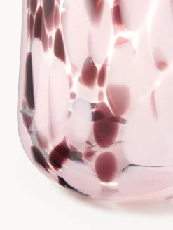 Vasos|Vajillas Completas></noscript>Westwing Collection Vasos de agua artesanales con estampado de lunares Oakley, 4 uds. Morado oscuro, rosa claro, transparente