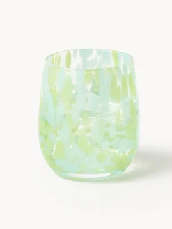 Vasos|Vajillas Completas></noscript>Westwing Collection Vasos de agua artesanales Yava, 4 uds. Azul claro, verde claro, transparente