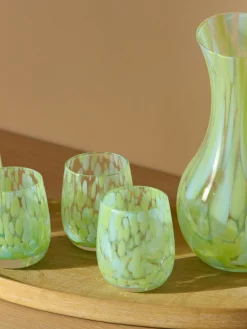 Vasos|Vajillas Completas></noscript>Westwing Collection Vasos de agua artesanales Yava, 4 uds. Azul claro, verde claro, transparente
