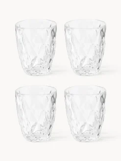 Vasos|Vajillas Completas>Westwing Collection Vasos de agua con relieve Colorado, 4 uds. Transparente