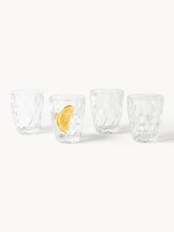 Vasos|Vajillas Completas>Westwing Collection Vasos de agua con relieve Colorado, 4 uds. Transparente