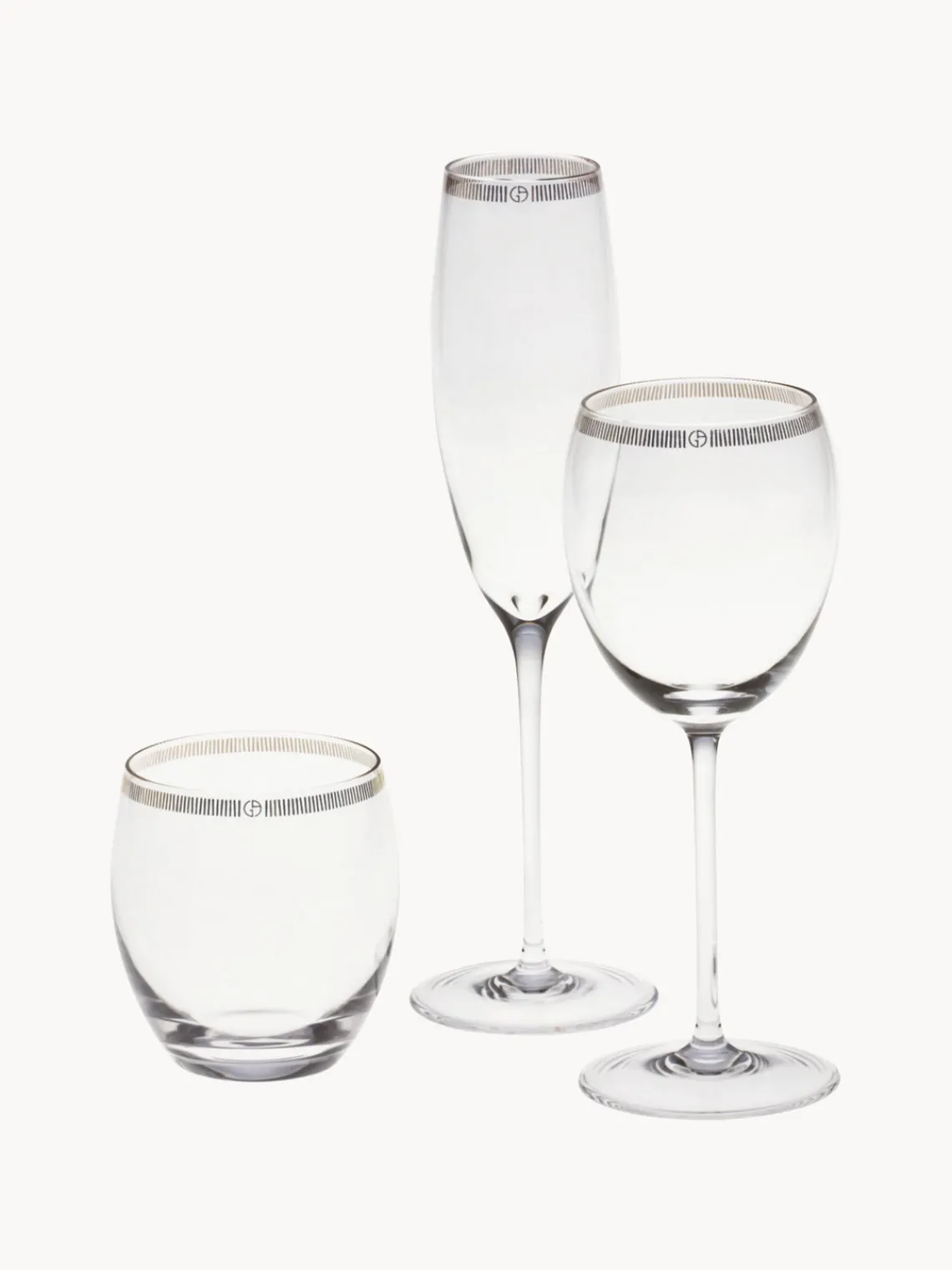 Vasos|Vajillas Completas>Armani Casa Vasos de agua de cristal con adorno dorado Dvorak, 6 uds.
