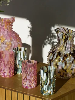 Clearance Vasos de agua de vidrio soplado Confetti Hobnail, 2 uds. Vajillas Completas|Menaje De Mesa