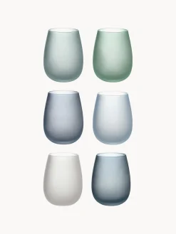Vasos|Vajillas Completas>Villa D'Este Home Tivoli Vasos de agua Happy Hour, 6 uds. Tonos azules y verdes mate