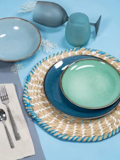 Vasos|Vajillas Completas>Villa D'Este Home Tivoli Vasos de agua Happy Hour, 6 uds. Tonos azules y verdes mate