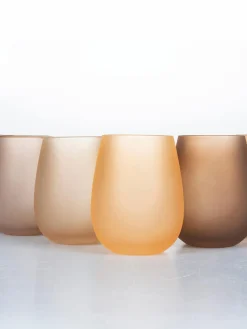 Vasos|Vajillas Completas>Villa D'Este Home Tivoli Vasos de agua Happy Hour, 6 uds. Tonos naranja y marrones mate