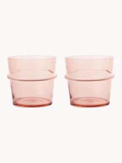 Vasos|Vajillas Completas>Ferm Living Vasos de agua soplados Boya, 2 uds. Rosa claro transparente