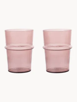 Vasos|Vajillas Completas>Ferm Living Vasos de agua soplados Boya, 2 uds. Rosa palo, transparente
