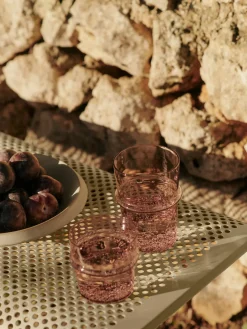 Vasos|Vajillas Completas>Ferm Living Vasos de agua soplados Boya, 2 uds. Rosa palo, transparente