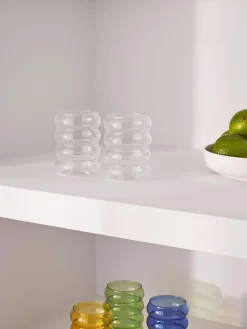 Hot Vasos de agua soplados Bubbly, 4 uds. Vasos|Vajillas Completas