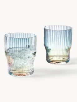 Vasos|Vajillas Completas></noscript>Westwing Collection Vasos de agua soplados con relieve y brillo nacarino Juno, 4 uds.
