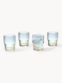 Vasos|Vajillas Completas></noscript>Westwing Collection Vasos de agua soplados con relieve y brillo nacarino Juno, 4 uds.