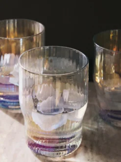 Vasos|Vajillas Completas></noscript>Westwing Collection Vasos de agua soplados con relieve y brillo nacarino Juno, 4 uds.