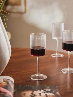 Copas De Vino|Vajillas Completas>Westwing Collection Vasos de agua soplados con borde dorado Aleo, 4 uds. Transparente con borde dorado