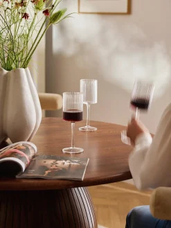 Copas De Vino|Vajillas Completas></noscript>Westwing Collection Vasos de agua soplados con borde dorado Aleo, 4 uds. Transparente con borde dorado