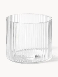 Vasos|Vajillas Completas>Ferm Living Vasos de agua soplados con relieves Ripple, 4 uds. Transparente brillante
