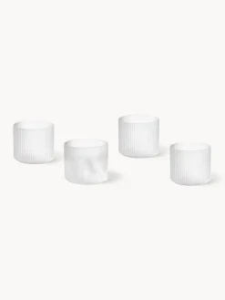 Vasos|Vajillas Completas></noscript>Ferm Living Vasos de agua soplados con relieves Ripple, 4 uds. Semitransparente mate