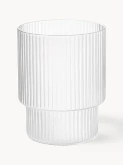 Vasos|Vajillas Completas></noscript>Ferm Living Vasos de agua soplados con relieves Ripple, 4 uds. Semitransparente mate