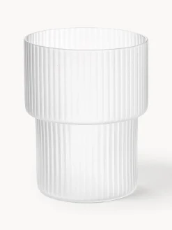 Vasos|Vajillas Completas></noscript>Ferm Living Vasos de agua soplados con relieves Ripple, 4 uds. Semitransparente mate
