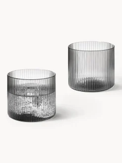 Clearance Vasos de agua soplados con relieves Ripple, 4 uds. Vasos|Vajillas Completas